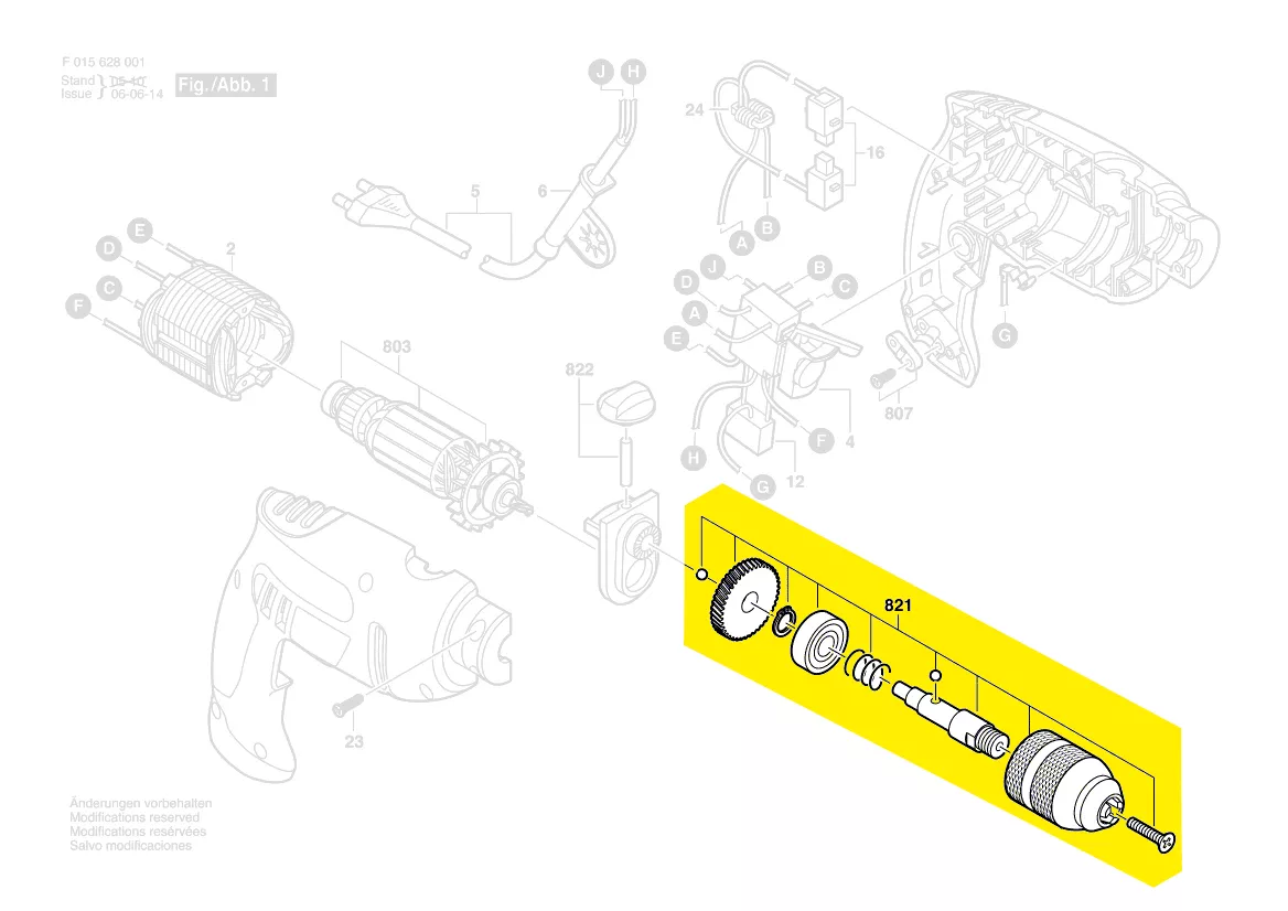 Mandrin rapide + broche réf. 2 610 396 844 Skil